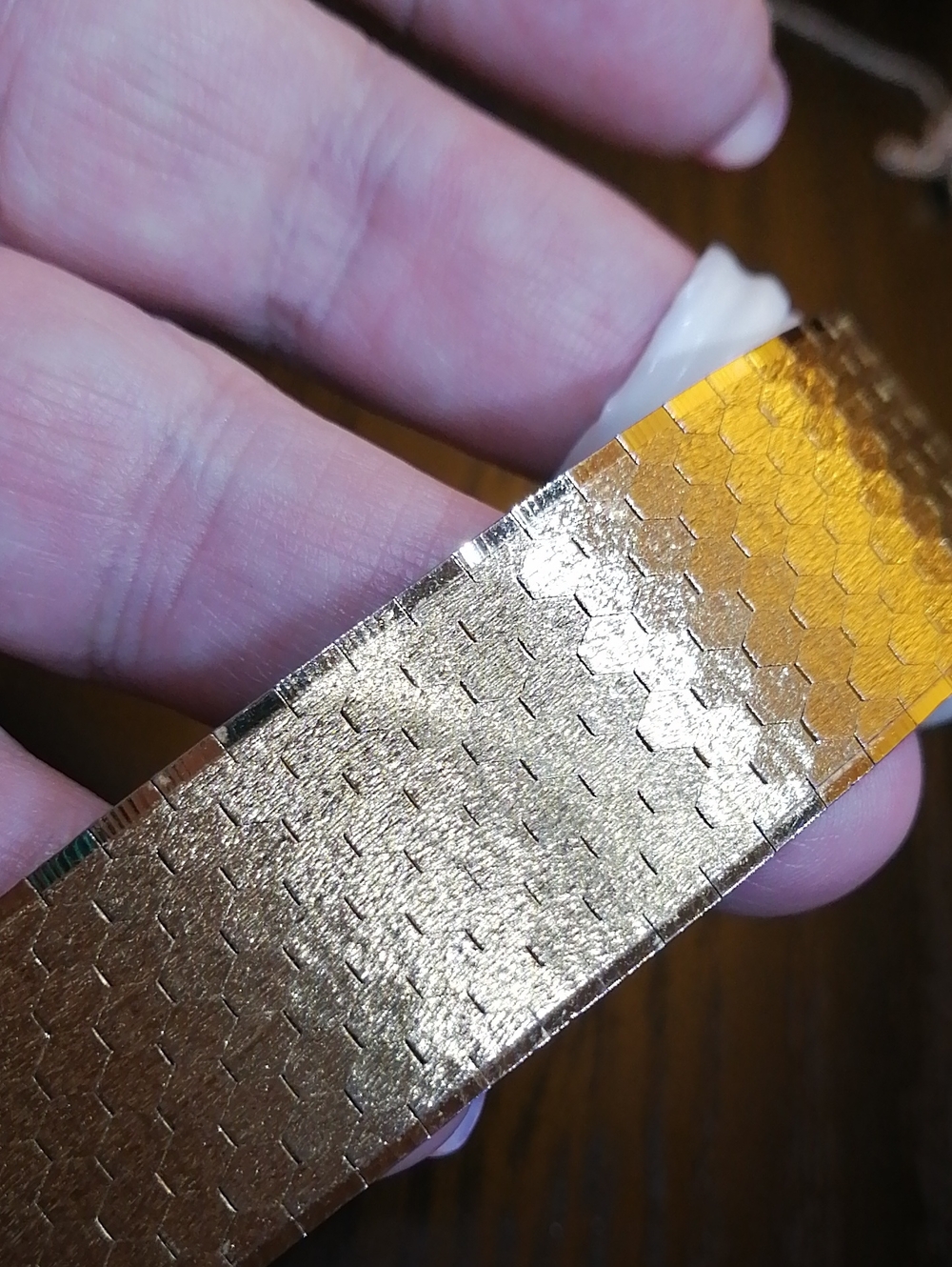 Gorgeous Gold Plated Quality Textured Wide Cuff Bracelet Fits 7